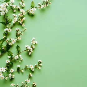 Springtime Blossoms on Green