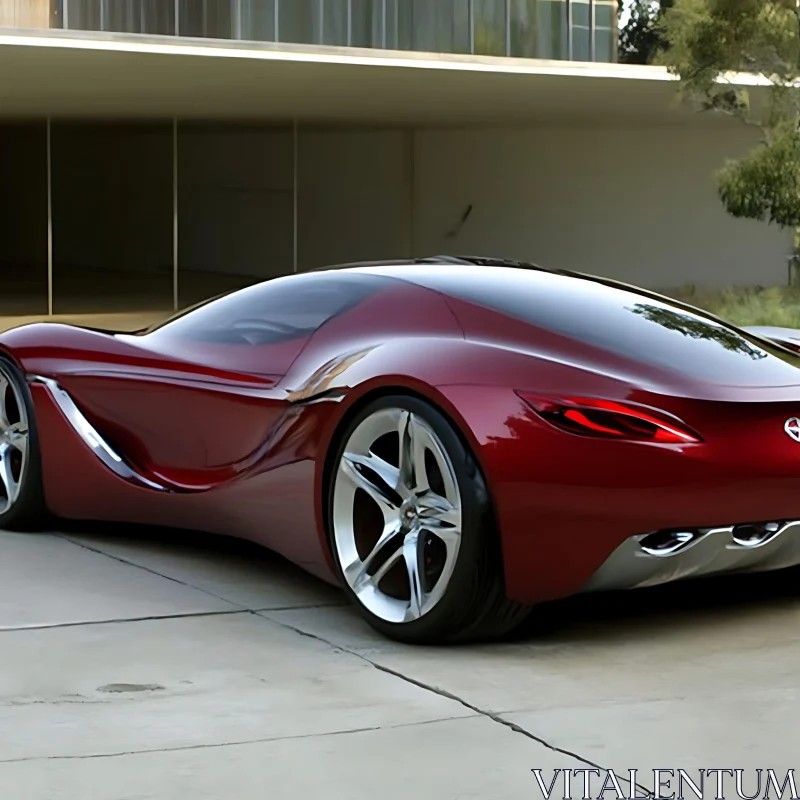 Modern Red Sports Car AI Image