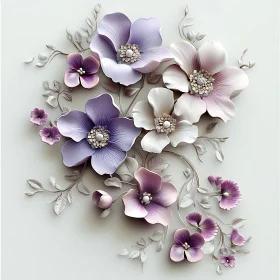 Lavender and Pink Floral Art