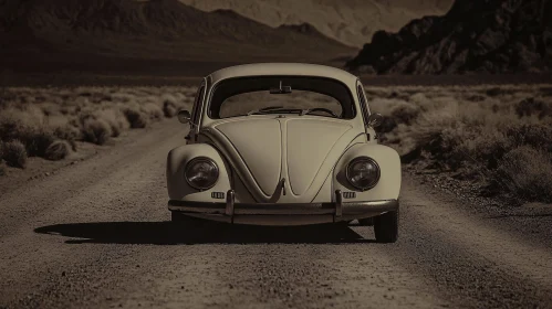 Retro Car in the Desert