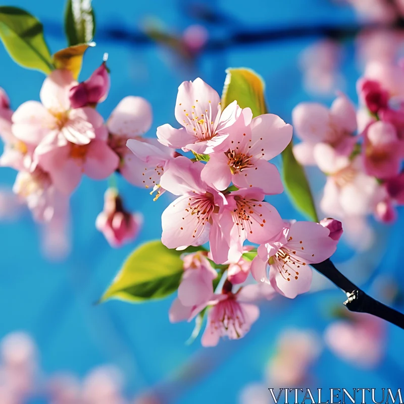 Delicate Pink Cherry Blossoms AI Image