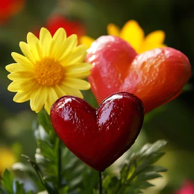 Flower and Heart Artistic Image