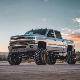 Off-Road Chevrolet Silverado at Sunset