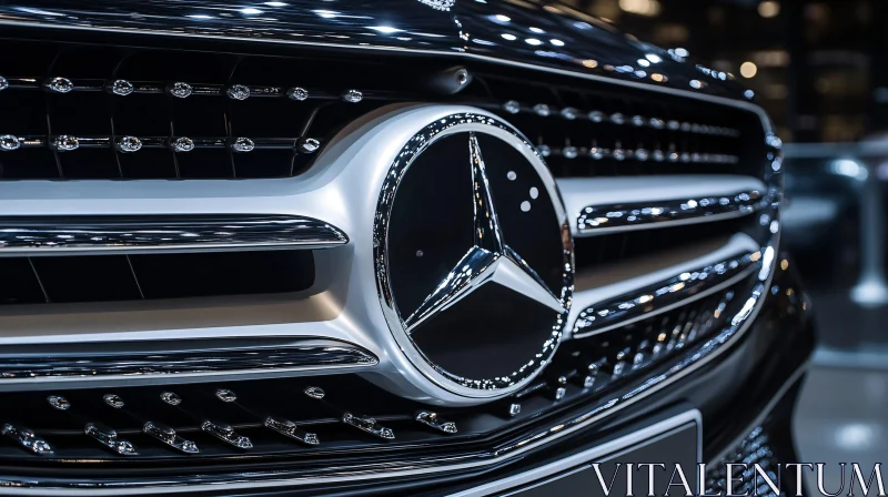 Luxury Car Grille and Logo Close-Up AI Image