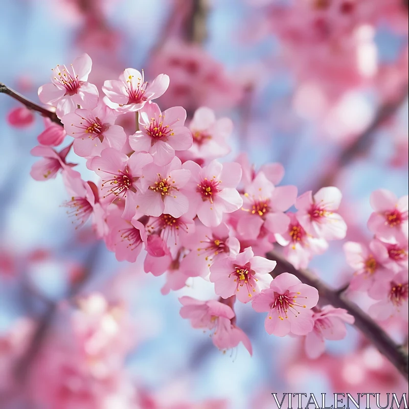 Springtime Pink Cherry Blossoms AI Image