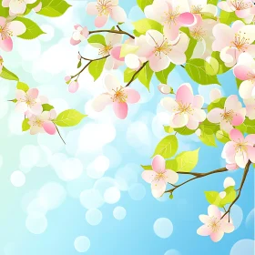 Spring Blossoms Branch Illustration