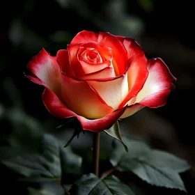 Stunning Rose with Red and White Petals