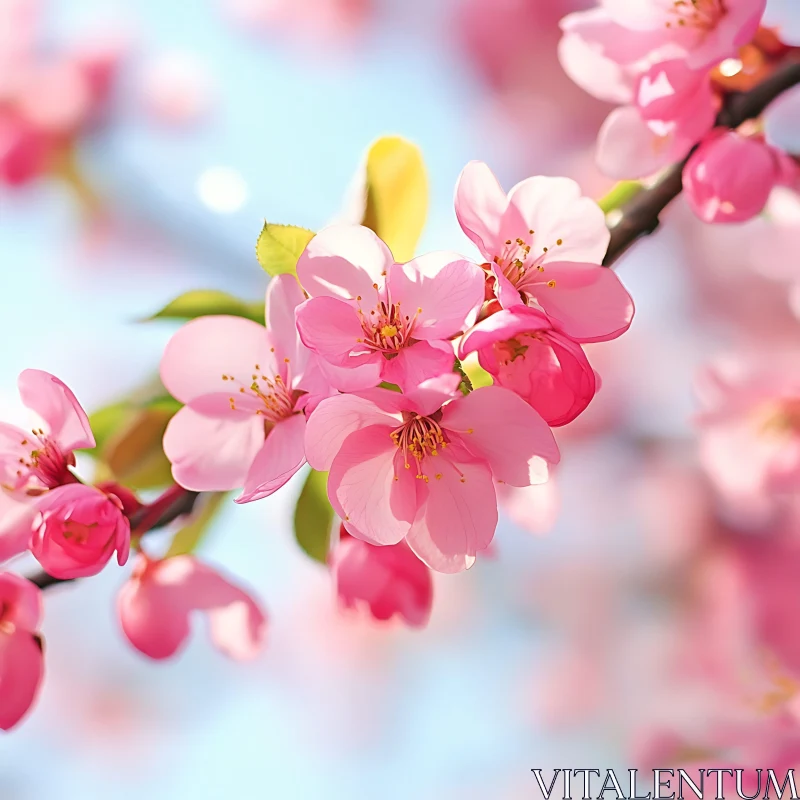 Delicate Pink Flower Blossoms AI Image