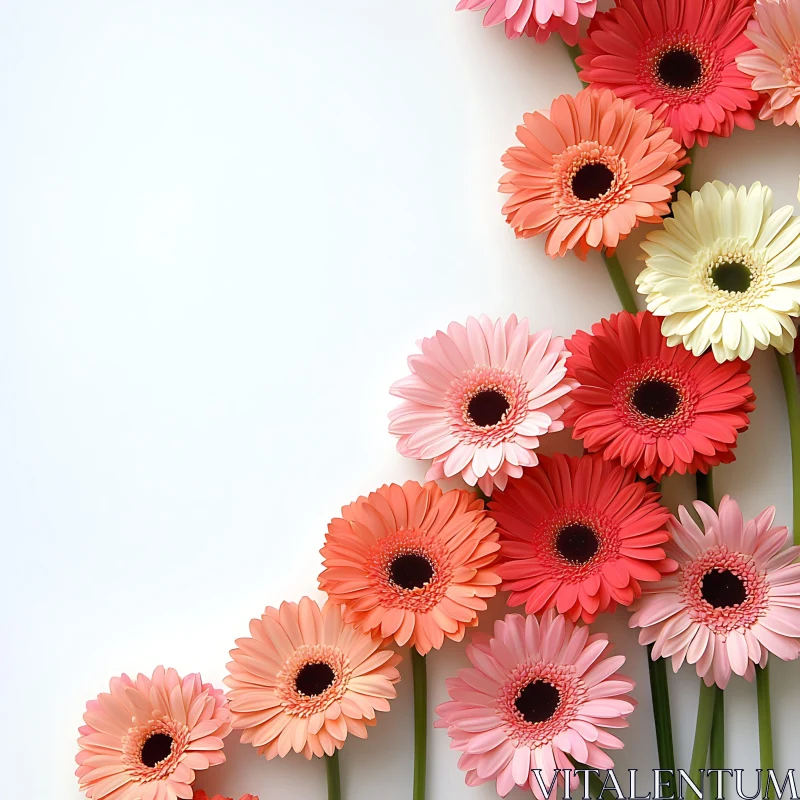 Colorful Gerbera Blossoms AI Image