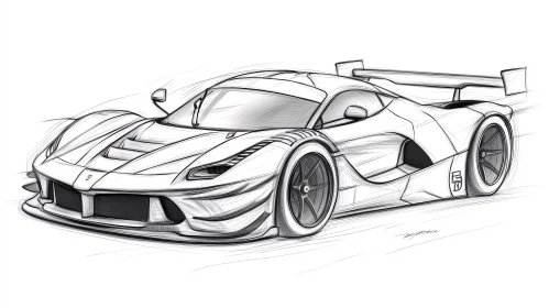 Sports Car Concept Art Sketch