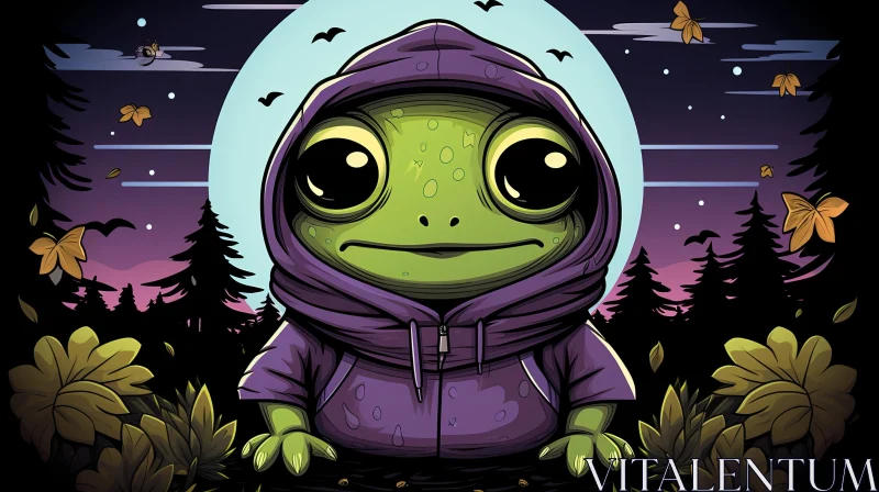 Lizard in Purple Hoodie: A Fusion of Nature and Indian Pop Culture AI Image