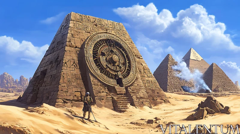 Mysterious Pyramids and Hieroglyphs AI Image