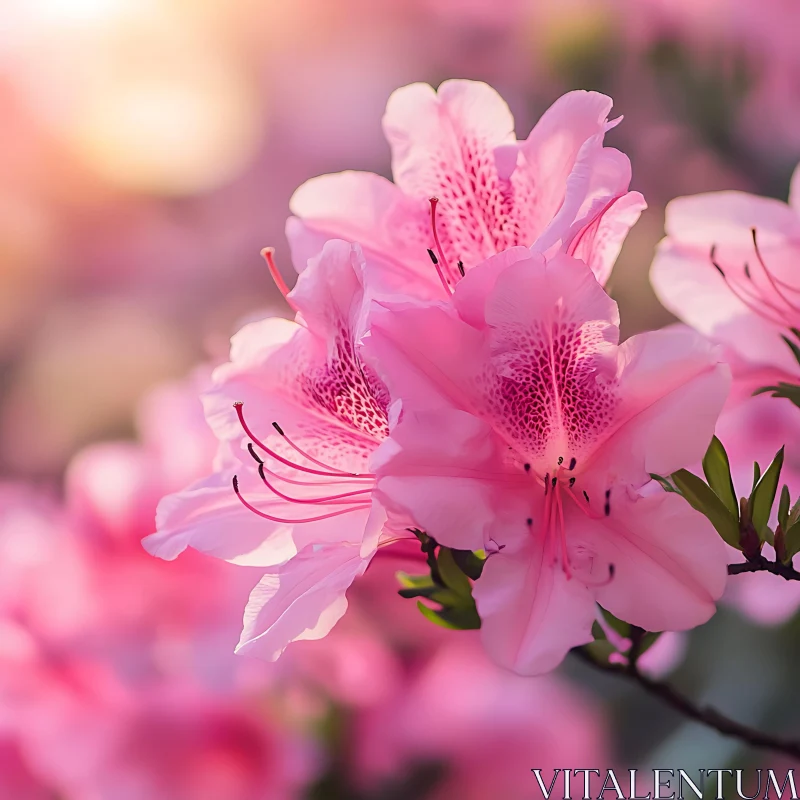 Stunning Pink Flowers in Bloom AI Image