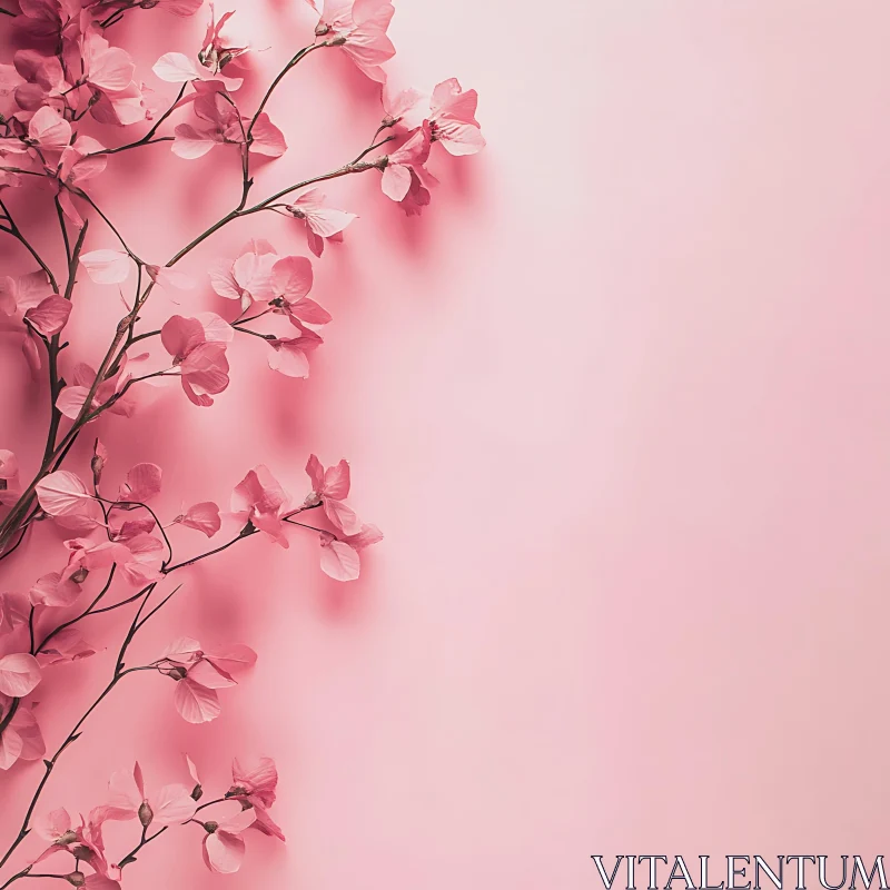 Elegant Pink Flower Arrangement AI Image