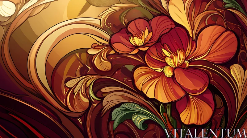 AI ART Detailed Vibrant Floral Abstract Art