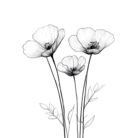 Intricate Flower Line Drawing