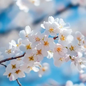 Cherry Blossoms Against Blue Sky