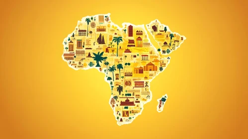 Africa Cultural Heritage Map Illustration