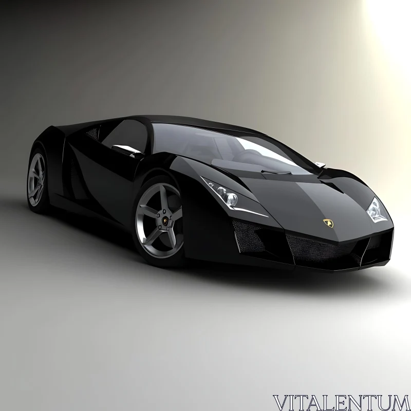 Luxury Black Sports Car with Modern Design AI Image