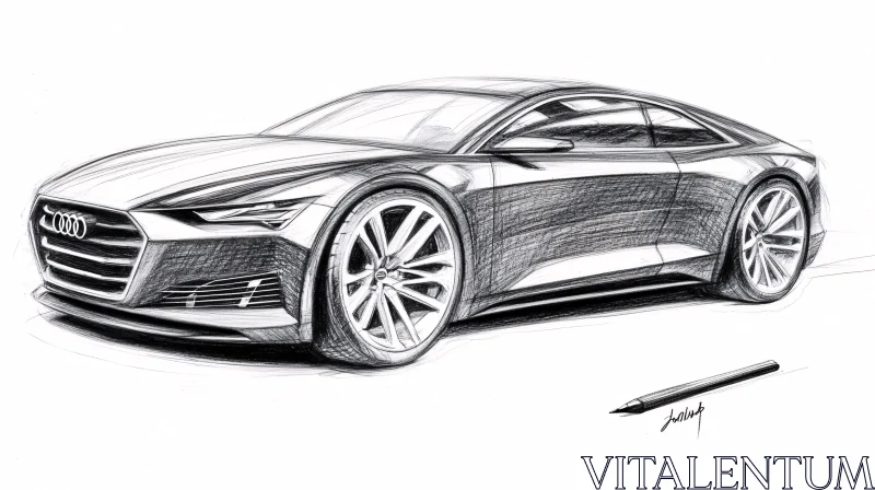 Audi Car Concept Art Pencil Drawing AI Image