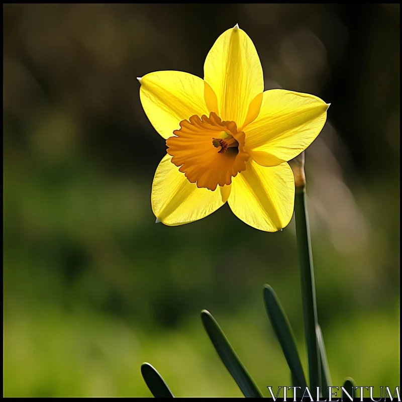 Vibrant Yellow Daffodil AI Image