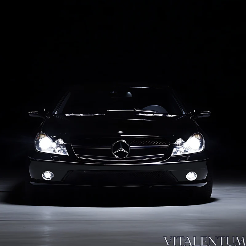 Black Luxury Vehicle Front View AI Image