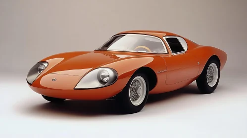 Classic Orange Sports Car with Sleek Design