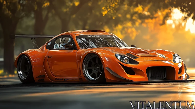 AI ART Sports Car with Autumn Scenery