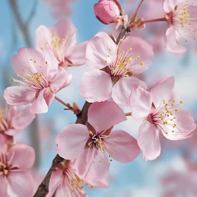 Pink Cherry Blossoms in Full Bloom