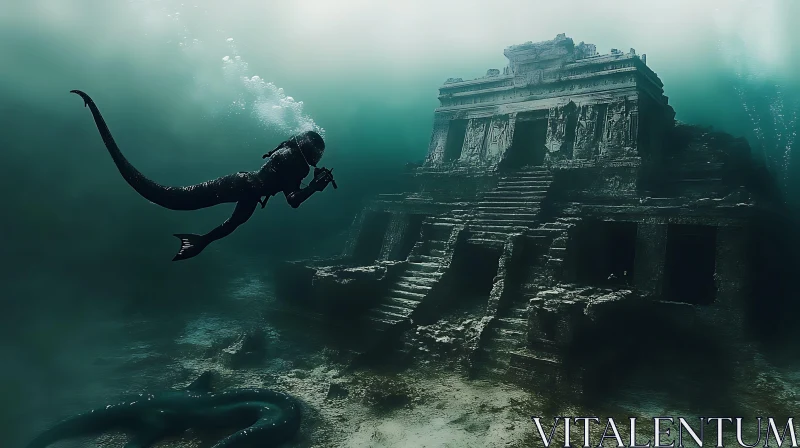 AI ART Mystical Underwater Temple