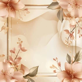 Delicate Blossom Arrangement on Beige Background