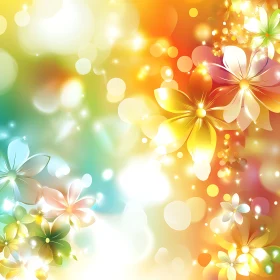 Radiant Flowers with Bokeh Lights