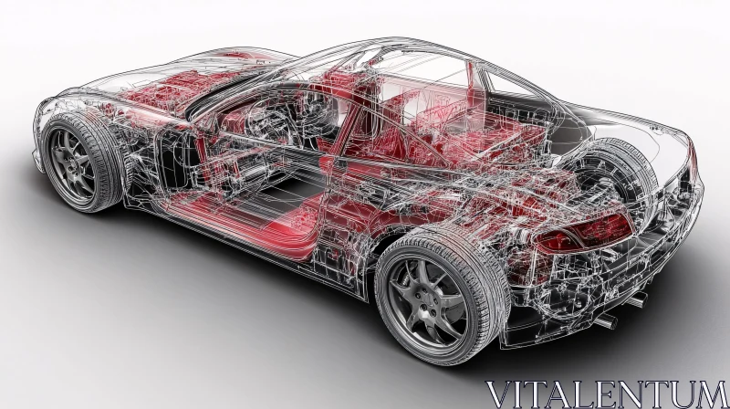 AI ART Intricate Inner Workings of a Transparent Car