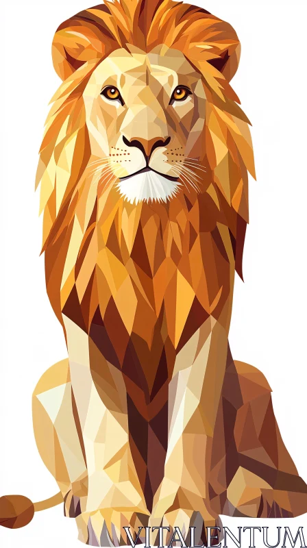 AI ART Geometric Lion Illustration