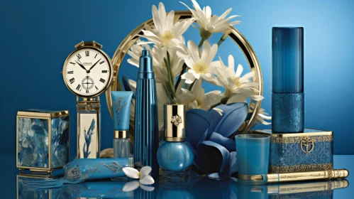 Elegant Arrangement of Cosmetic Products | Timeless Grace and Feminine Sensibilities