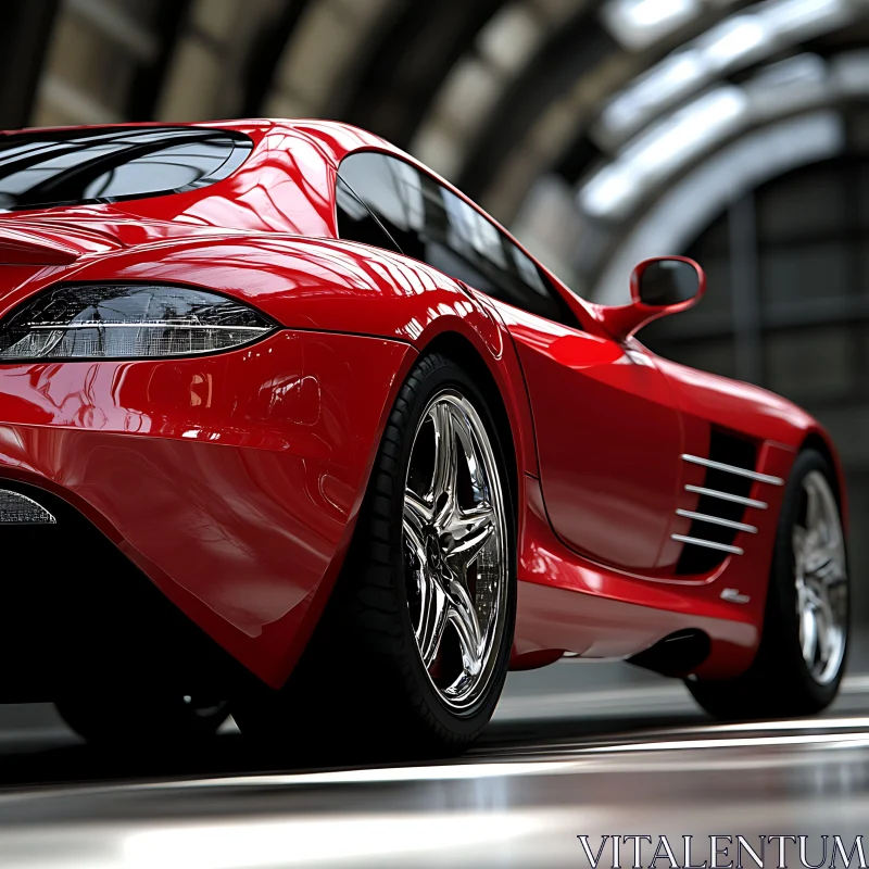 Modern Red Sports Car Design AI Image