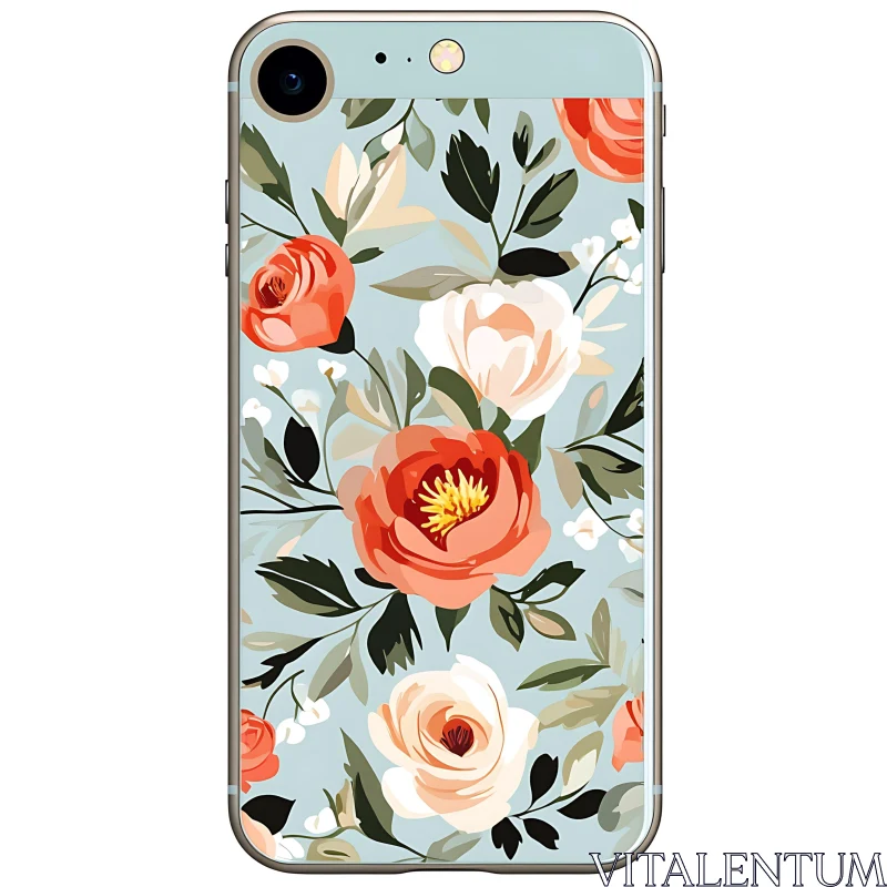 Artistic Botanical Phone Case Design AI Image