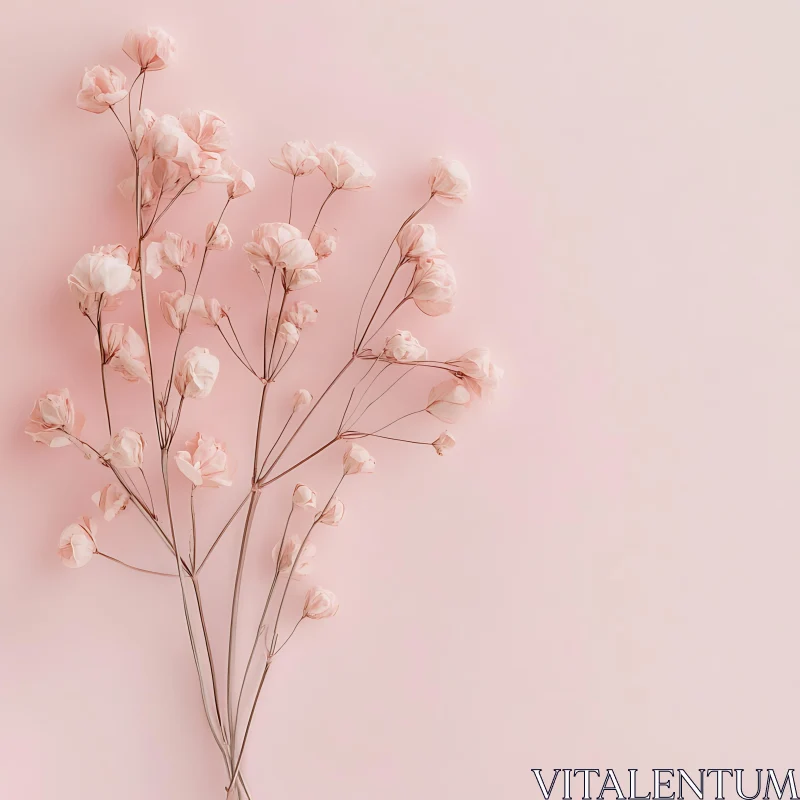 Soft Botanical Beauty in Pastel AI Image