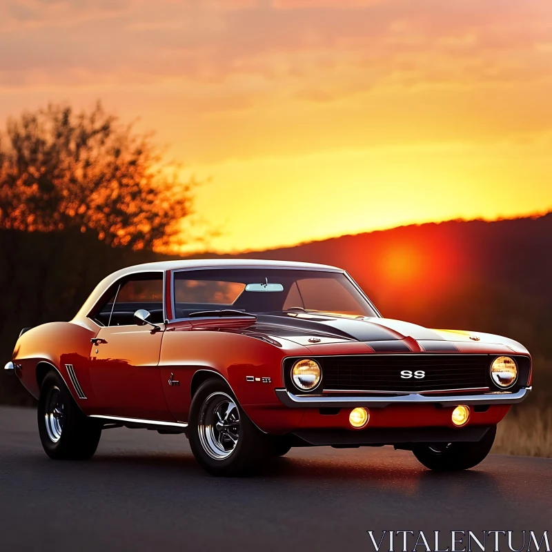 AI ART Vintage Muscle Car