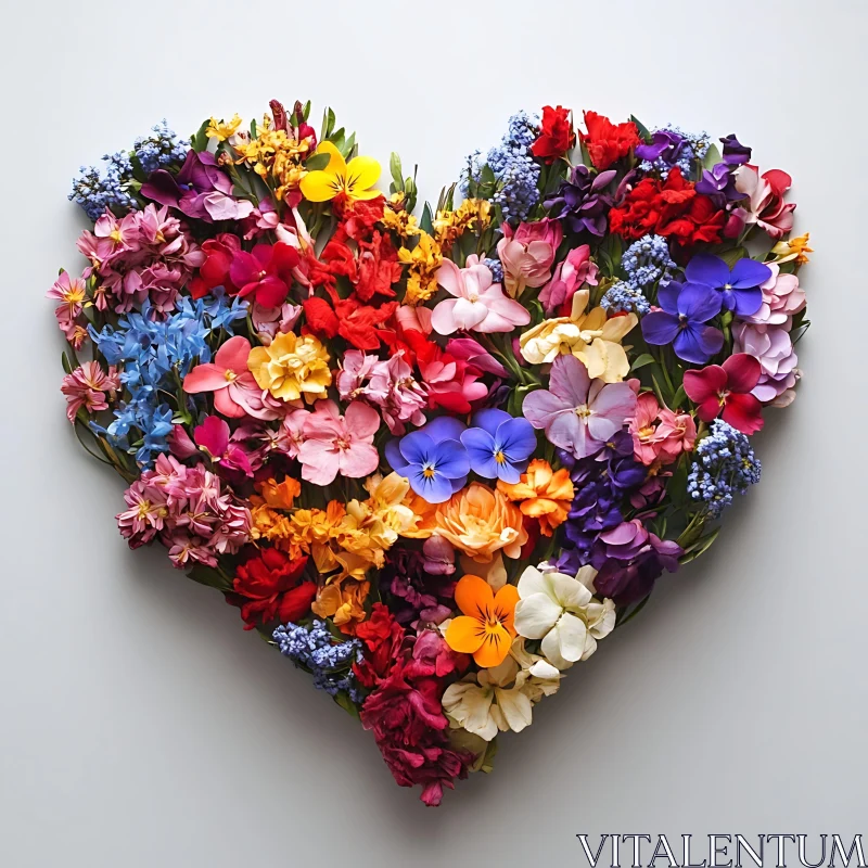 AI ART Vibrant Heart of Flowers