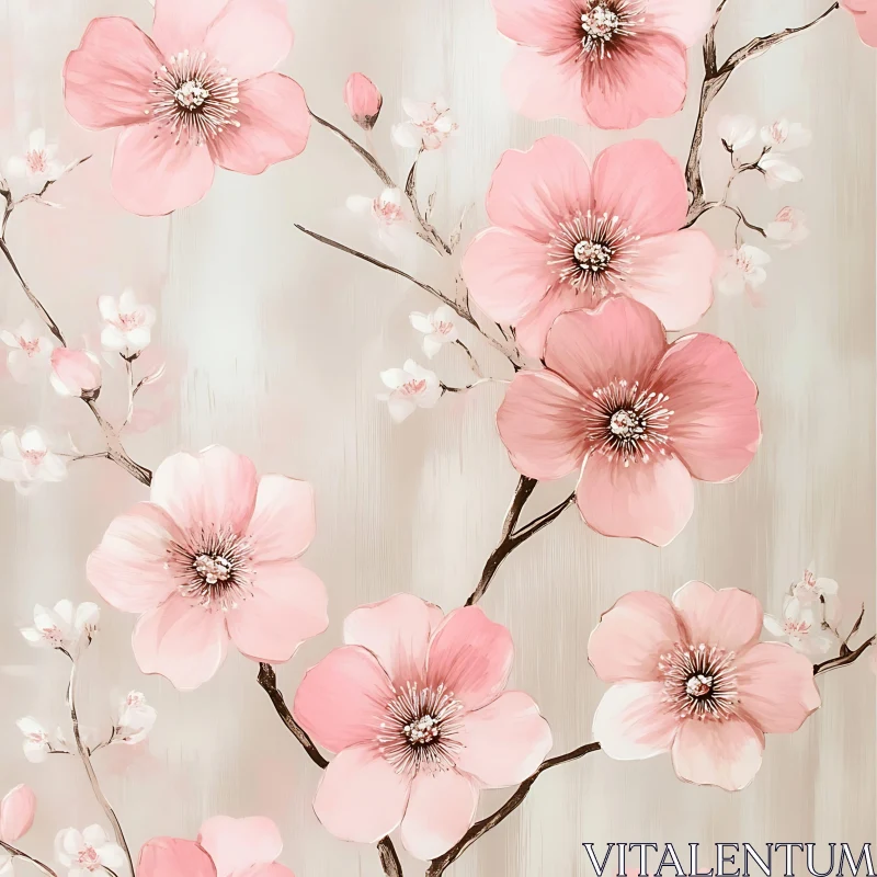 AI ART Artistic Pink Flower Blossoms