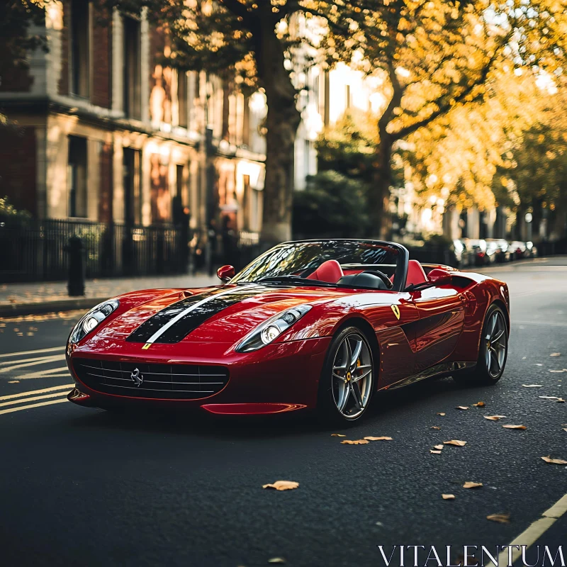 Convertible Sports Car in Urban Setting AI Image