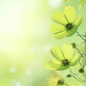 Peaceful Floral Composition with Soft Green Backdrop