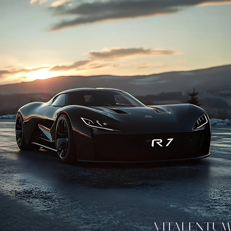 Black Sports Car with Elegant Design AI Image