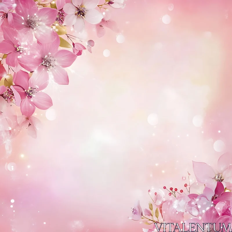 Elegant Floral Arrangement on Pastel Background Elegant Floral Arrangement on Pastel Background