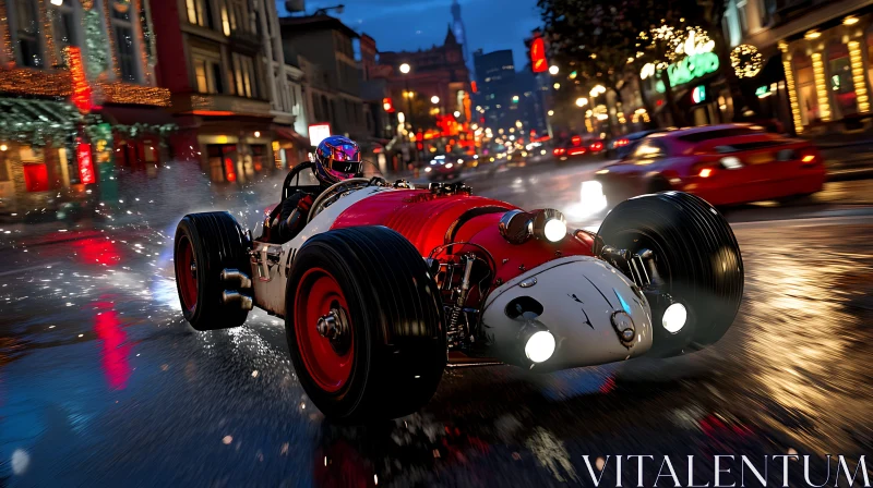 High-Speed Night City Racing Scene