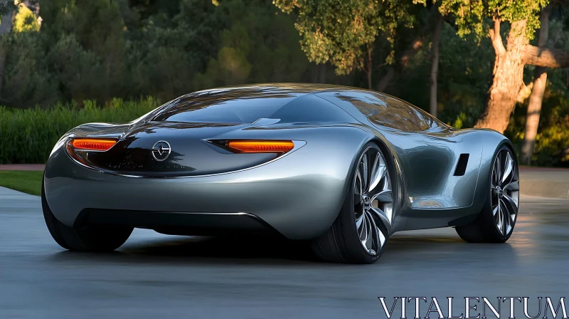 Luxury Futuristic Car in an Elegant Outdoor Setting Luxury Futuristic Car in an Elegant Outdoor Setting