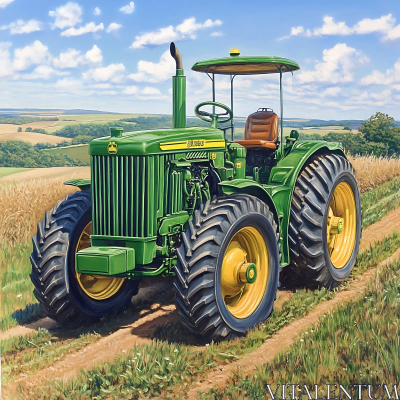 Agricultural Tractor on a Countryside Path Agricultural Tractor on a Countryside Path