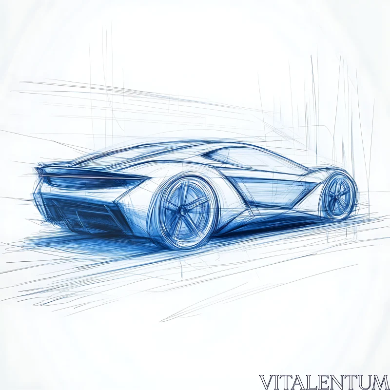 Innovative Car Design Sketch AI Image