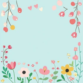 Pastel Flower Border Artwork